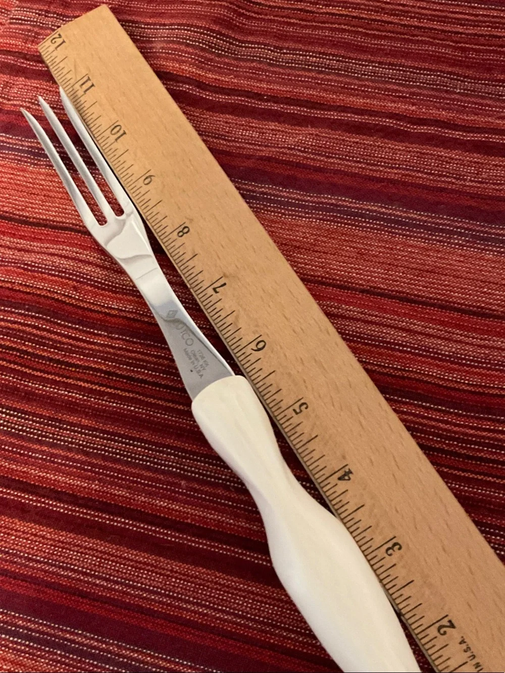 Cutco Cream Handle Curved Two-Tine Carving Fork #1726